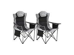 ABSCONDO 2 Pack Grey/Black Camping Chairs