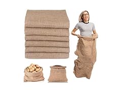 Kmise Burlap Potato Sack Race Bags (Pack of 6)