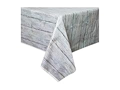 Gray Rustic Wood Plastic Table Cover