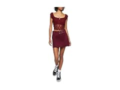 Forever 21 Women's (M) Belted Mini Skirt Merlot Me