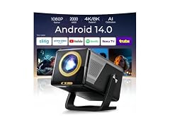 LYNCAST 1080P Smart Projector W/ Android 14 OS