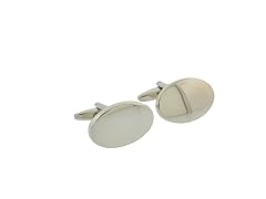 Silver Tone Oval Cufflinks