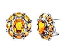 SS Citrine Earrings w/ Omega Backs