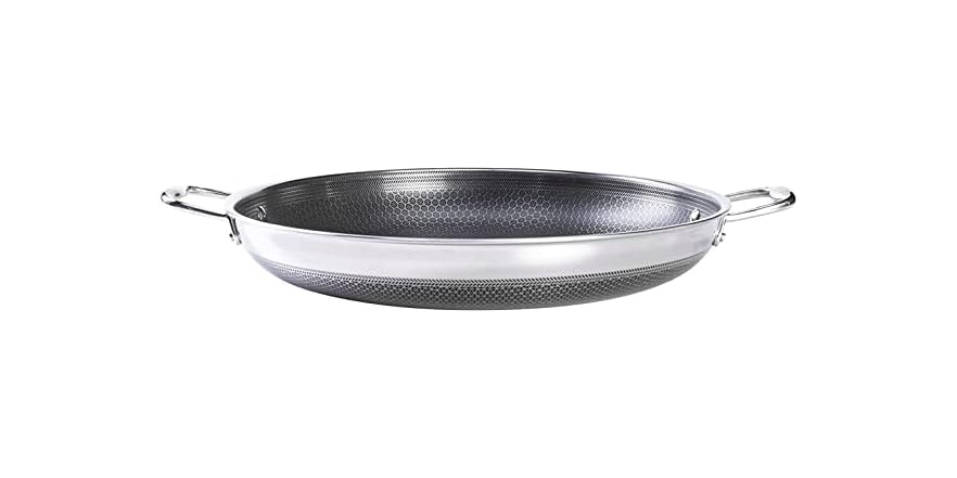 HexClad 14 Inch Hybrid Stainless Steel Frying Pan with Lid, Stay (Open Box)