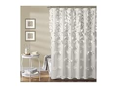 Lush Decor Riley Shower Curtain, 72" W x 72" L, White