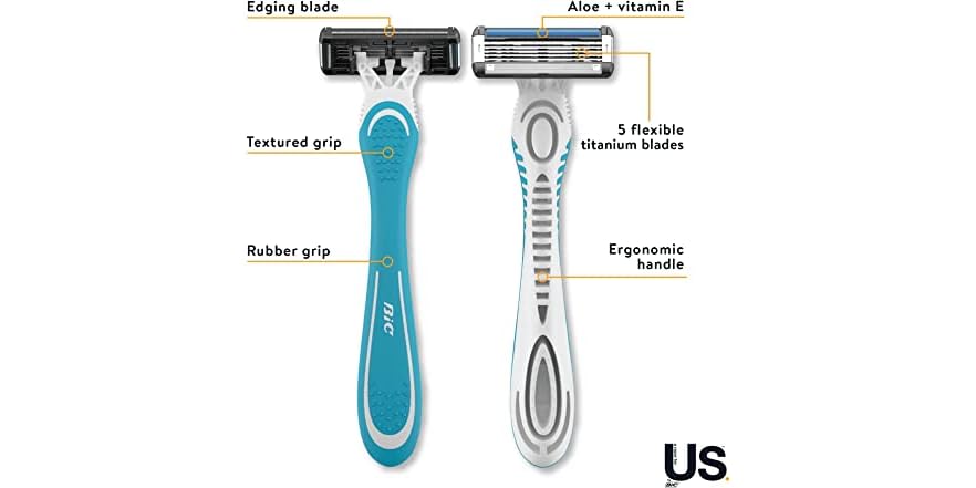BIC 5-Blade Unisex Disposable Razors For 6-Count