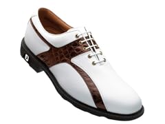 Icon Caiman Saddle Golf Shoe - Wht/Brown