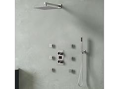 EVERSTEIN SFS-1014-NK12 12" Brushed Nickel Shower System