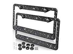 Zone Tech GA0071 Shiny Bling License Plate Frame 2 pk bling