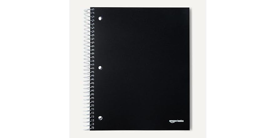 Amazon Basics 3-Subject Notebook Blk 2pk