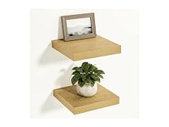 Vivelove Oak Floating Shelves 12" W, 12" Deep