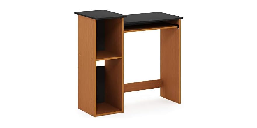 Escritorio Multifunción Furinno Econ - Blanco/negro, 40x40x86.6 Cm, Ideal Para Oficina En Casa O Habitaciones Pequeñas
