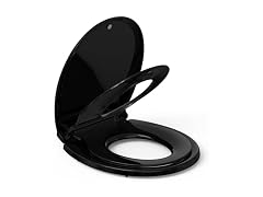 Takywep Toilet Seat Round Flat Toilet, Black