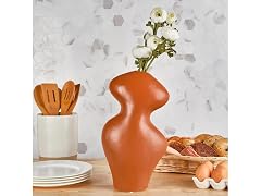 Elements Textured Wave Terracotta Ceramic Vase