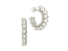 Sterling Forever Pearl Bubble Hoops