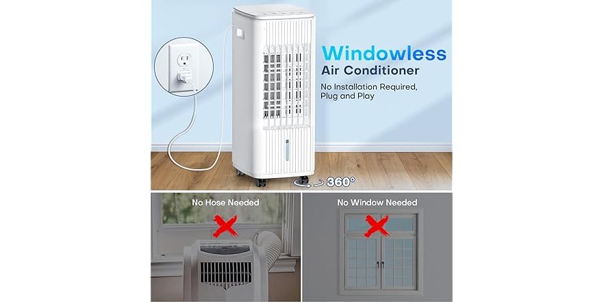 Windowless Ed's MYICY 3-IN-1 Windowless Air Conditioner w/Double Tanks