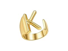 FindChic 18K Gold Gold Letter Ring Initial K Rings