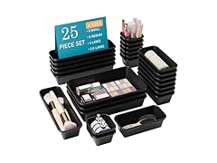 25 PCS Black Drawer Organizer Set