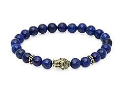 Lapis Lazuli Gemstone Beaded Buddha Bracelet