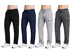 3Pk Asst Mens Fleece Open Bottom Pants