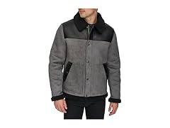 Levis Mens Mixed Media Faux Shearling Jacket (XXL)