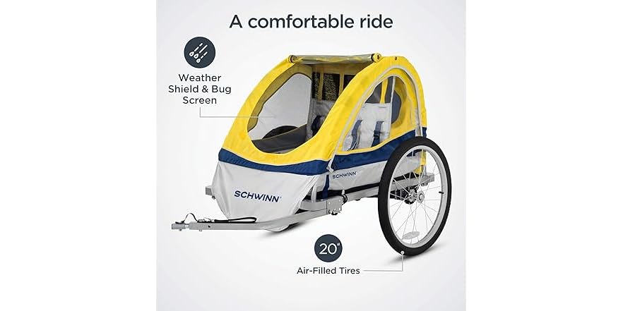 Schwinn Echo Bike Trailer – Safe & Comfortable 2-Seat Design - Image 3