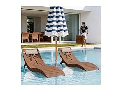 zzwhom Folding in Pool Lounge Chair Set of 2