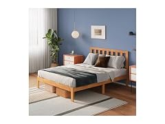 Avenco Wood Platform Bed Frame Full Oak