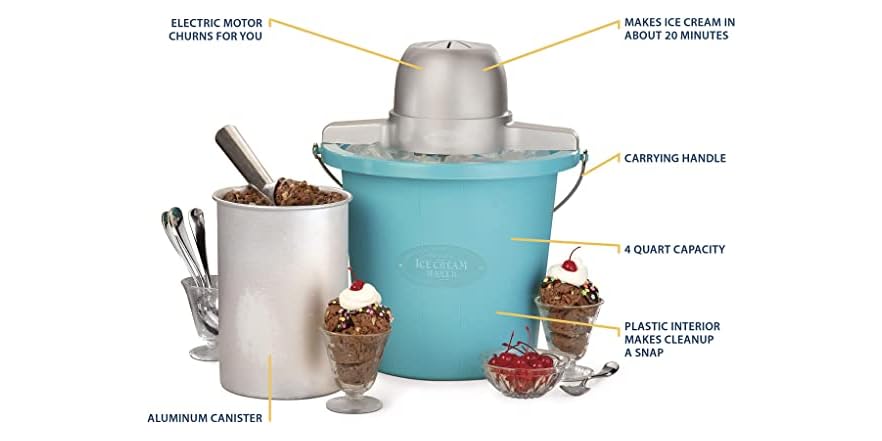 Telectronics 4-Quart Electric Ice Cream Maker main image 1