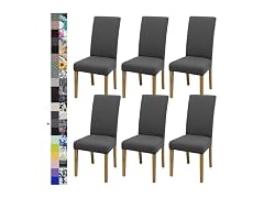 BIETYONE 6 Pack Grey Dining Chair Covers