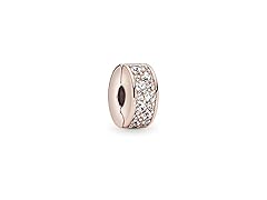 Pandora Clear Pavé Clip Charm Bracelet Charm Moments Bracelets - Stunning Women's Jewelry - Gift for Women in Your Life - Made Rose & Cubic Zirconia (Open Box)