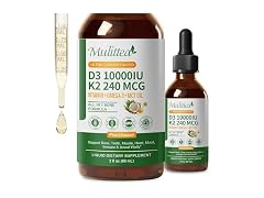 (2 Pack) Vitamin D3 K2 Liquid 10000 IU