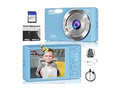 FHD 4K Digital Camera with 64GB SD Card
