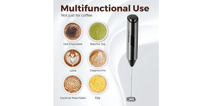 HealSmart Handheld Milk Frother – Electric Foam Maker for Coffee & More - Image 6