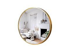 KIAYACI Round Wall Mirror Gold, 28"
