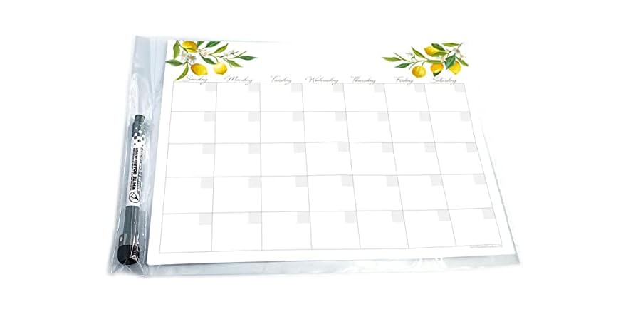 Dry Erase Whiteboard Monthly Calendar