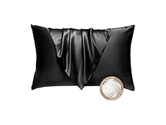 BHZ Black Satin Goose Feather Queen Pillow