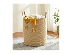 SONGMICS Laundry Hamper, Cotton Rope Basket