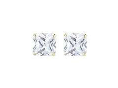 Silver 4.00 CTTW Square Stud Earring