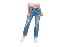 WAX Jean Women Boyfriend Destructed Blown Jeans