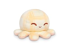 The Original Reversible Octopus Plushie - Tan Plaid + Peach