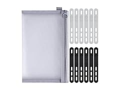  Silicone Cable Ties 12Pcs+Organizer Bag