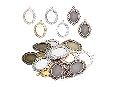 Jdesun Bezel Trays,24pcs Oval Pendant