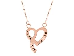 18k Rose Gold Plated Heart Necklace