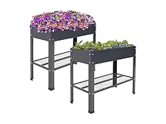 Galvanized Steel Raised Garden Bed, Set of 2