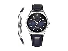 Perry Ellis Ultra Slim Watch Blue Dial Leather