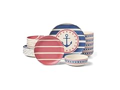 Oneida 24 Seven Aweigh We Go Melamine 18-Piece Dinnerware Set 