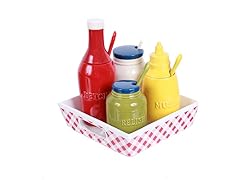 Ceramic Condiment Tray-5 Pc Set