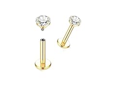 KXSBXJ 16G Titanium Flat Back Nose Stud