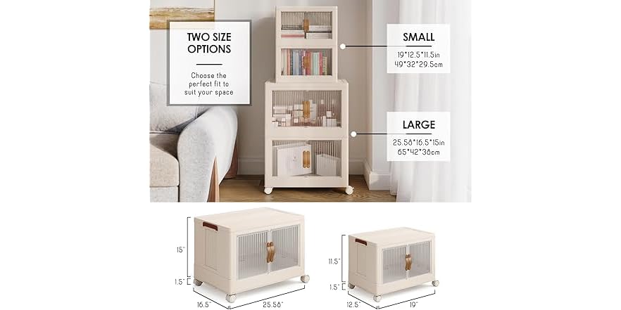 STORAGEBUD 4 Tier Large Stackable Storage Bins (Open Box)